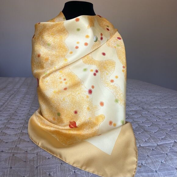 Hermes - Paris La Voie Lactee 100% Silk Yellow Milky Way Scarf Designer Luxury - Picture 1 of 10